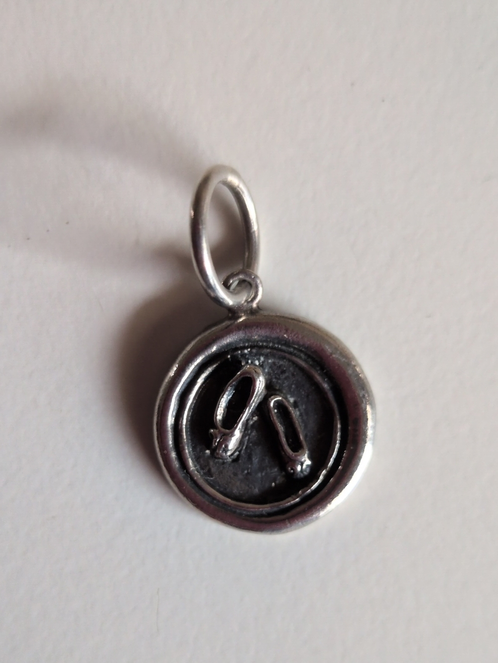 Waxing Poetic Sterling Silver Charm - Ballet Slippers